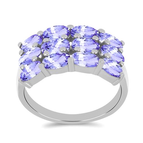 BUY REAL TANZANITE GEMSTONE RING IN STERLING SILVER 